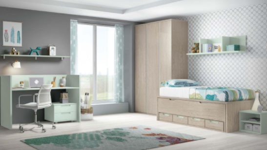 Dormitorio Infantil bicolor con cajón F315